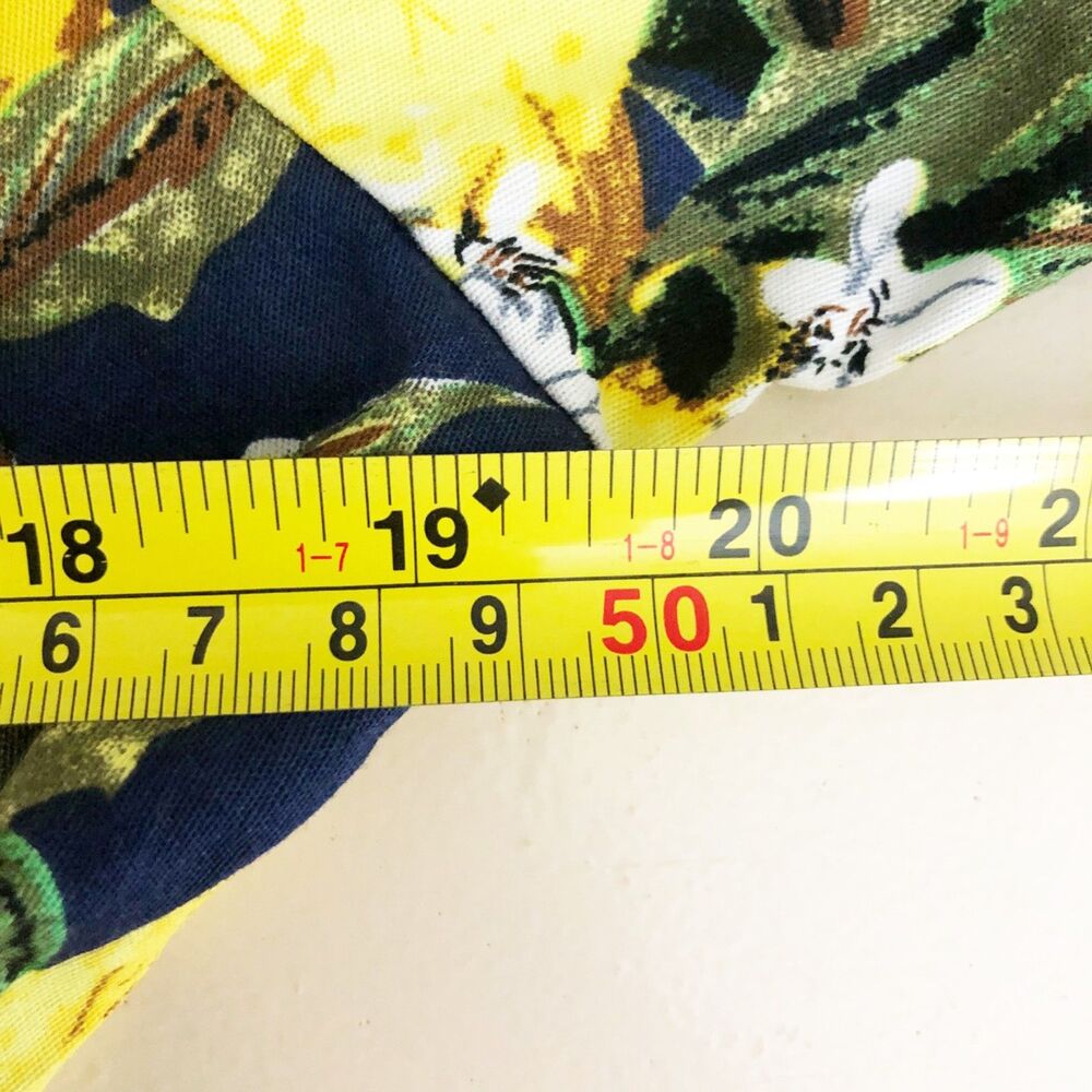 NWOT SUCREFAS Lemon Floral Navy Dress (M) Blue Retro Swing Fit & Flare - Picture 13 of 13